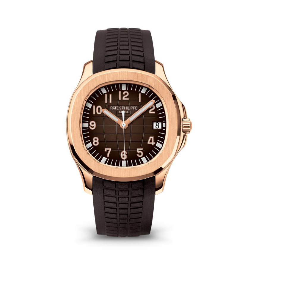 Patek Philippe Aquanaut Rose Gold Brown Rubber Strap Swiss ETA Caliber 5168G Valjoux Movement Automatic Watch