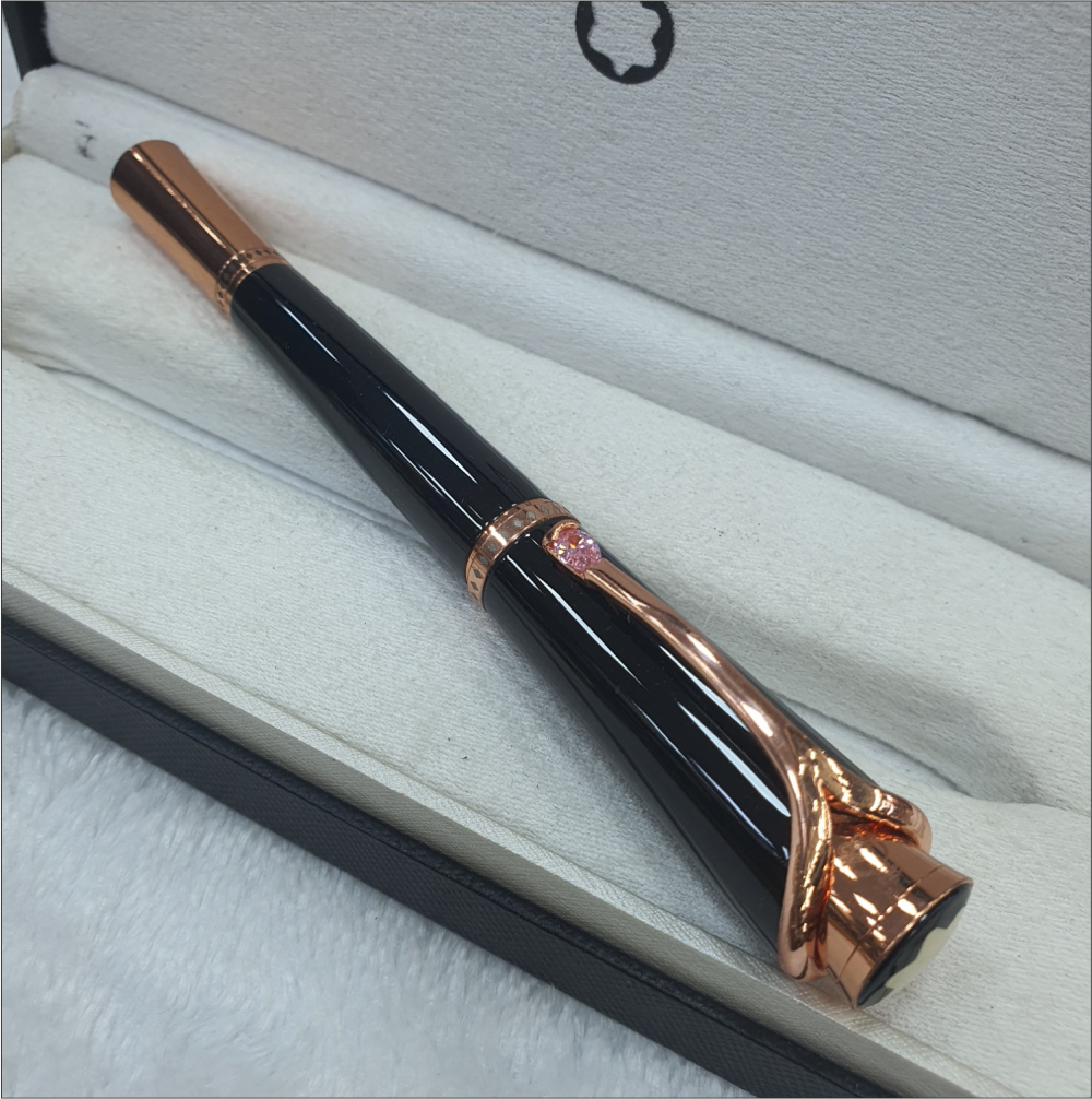 Mont blanc black rose gold pen