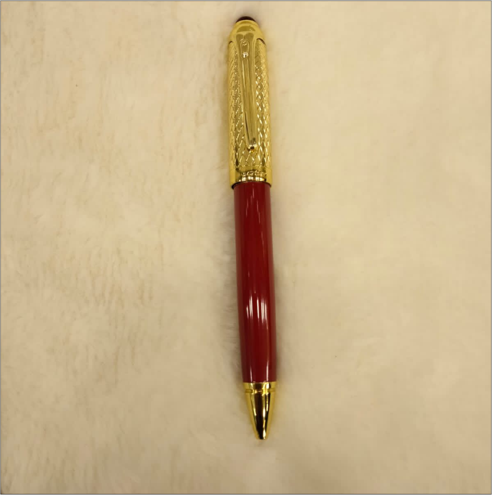 cartier red golden pen